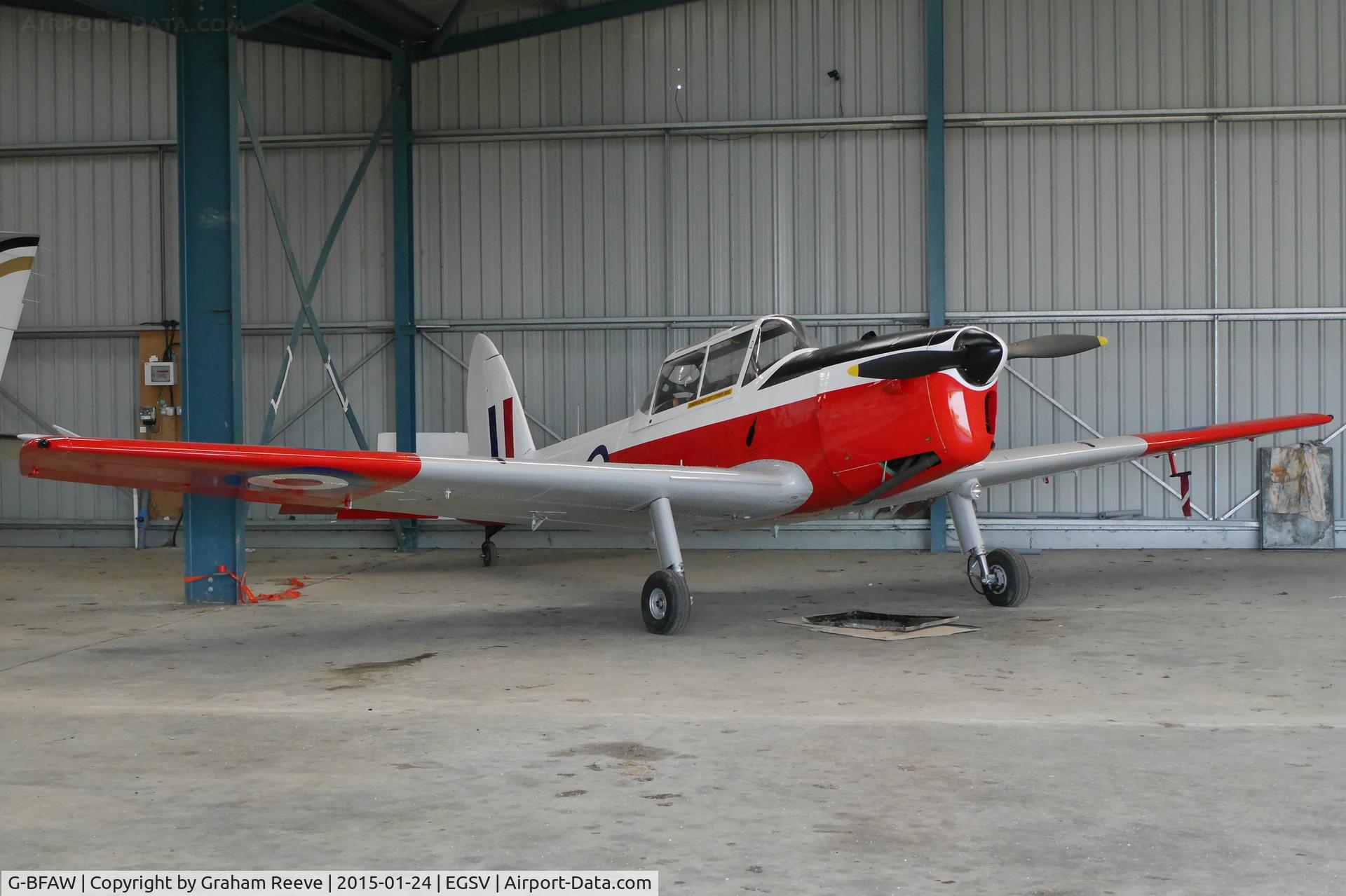 G-BFAW, 1952 De Havilland DHC-1 Chipmunk T.10 C/N C1/0733, Parked at Old Buckenham.