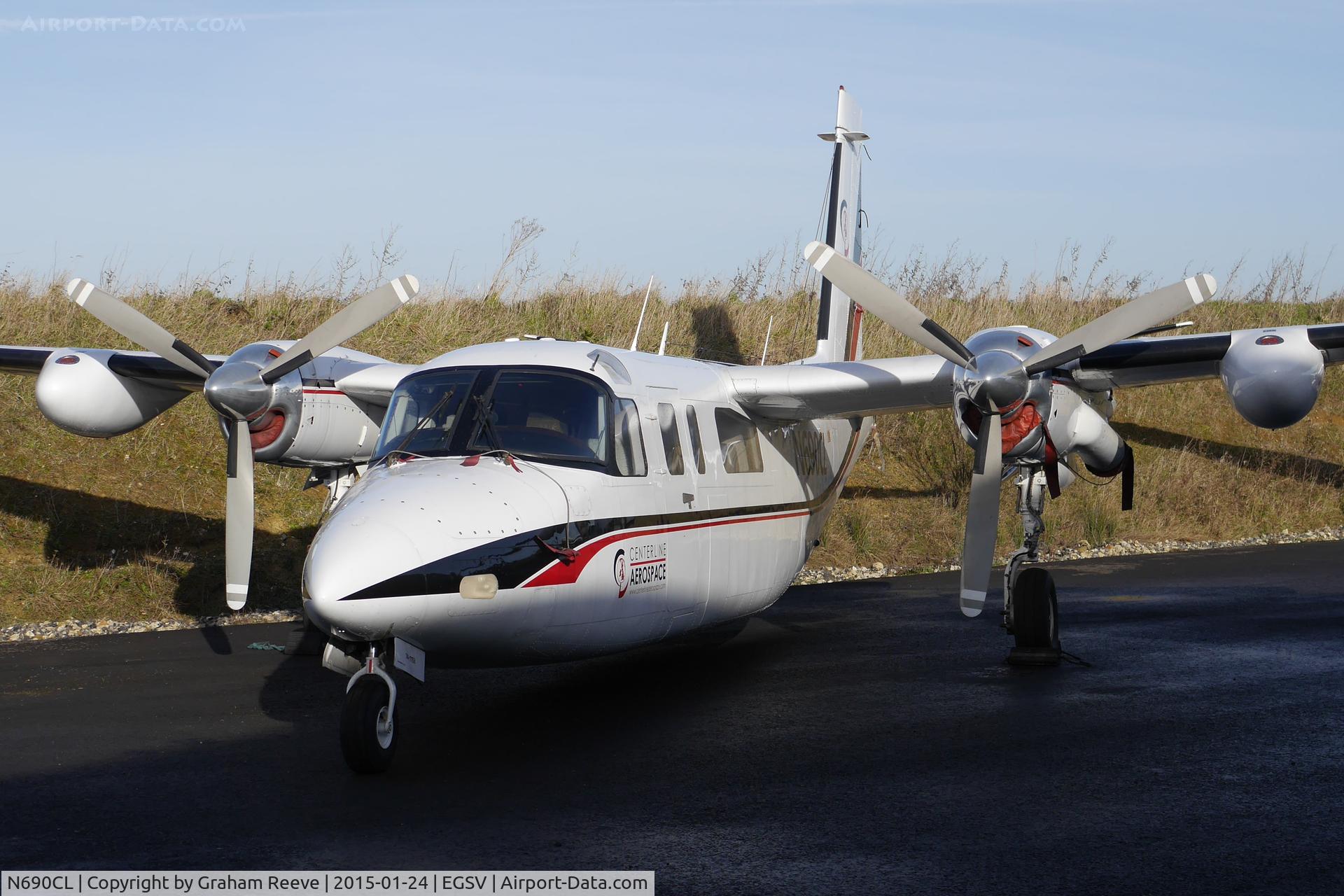 N690CL, 1974 Rockwell International 690A Turbo Commander C/N 11153, Parked at Old Buckenham.