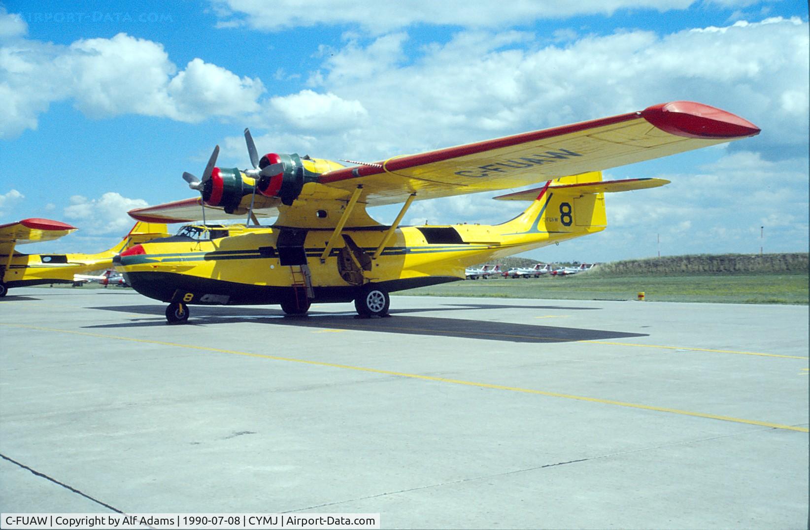 C-FUAW, 1943 Consolidated Vultee PBY-5A Canso A C/N CV 201, Displayed at the annual airshow at Canadian Forces Base Moose Jaw, Saskatchewan, Canada in 1990.