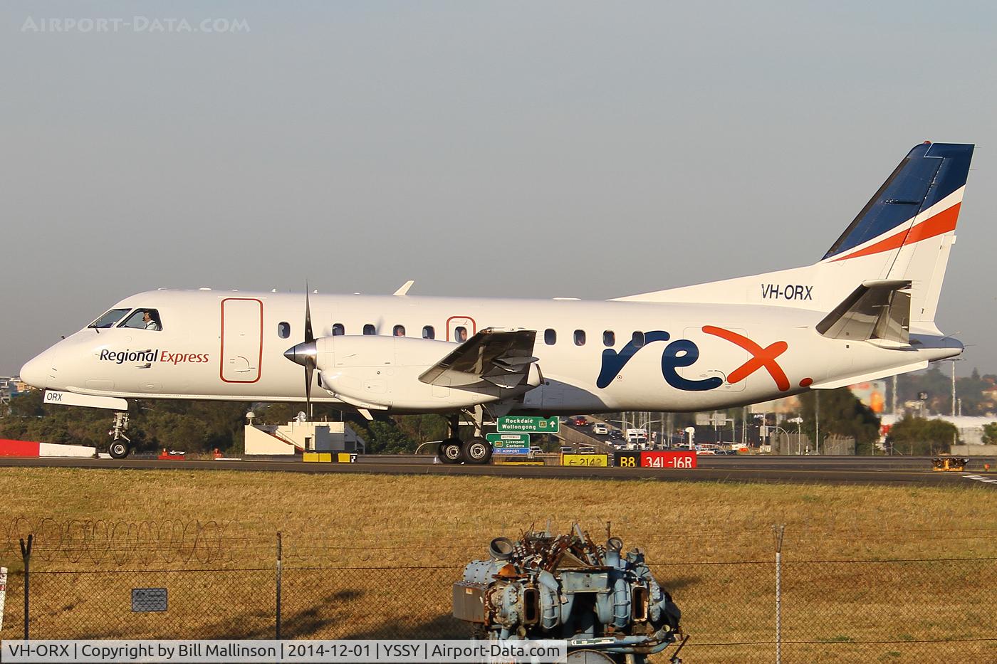 VH-ORX, 1992 Saab 340B C/N 340B-293, Taxiing to 34R