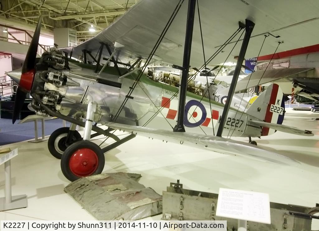 K2227, Bristol 105 Bulldog Mk.2A C/N 7446, Preserved inside London - RAF Hendon Museum