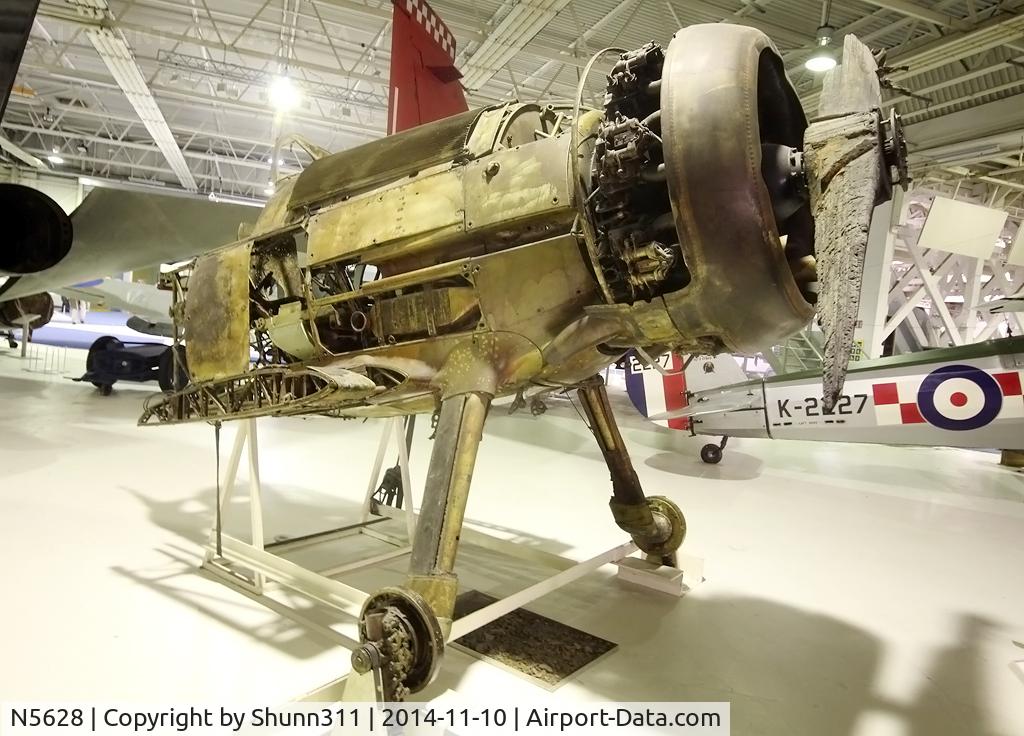 N5628, 1939 Gloster Gladiator Mk2 C/N Not found N5628, Wreck preserved inside London - RAF Hendon Museum