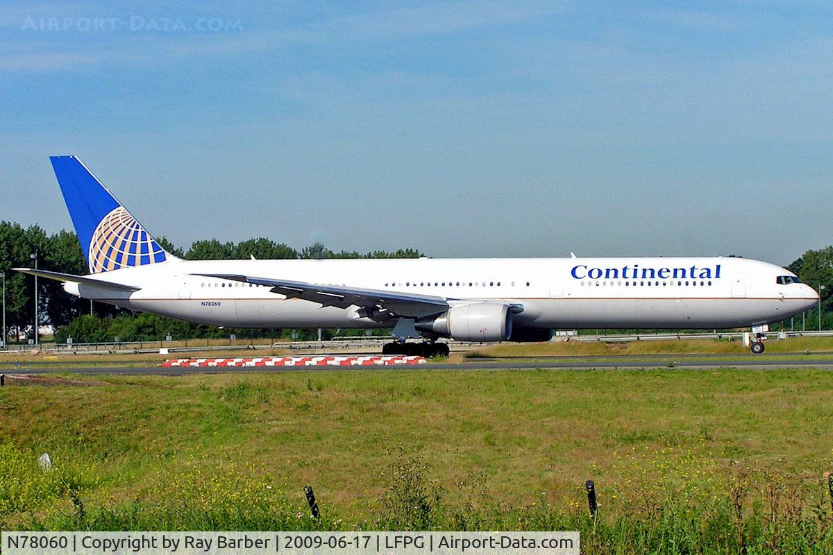 N78060, 2002 Boeing 767-424/ER C/N 29455, Boeing 767-424ER [29455] (Continental Airlines) Paris-Charles De Gaulle~F 17/06/2009