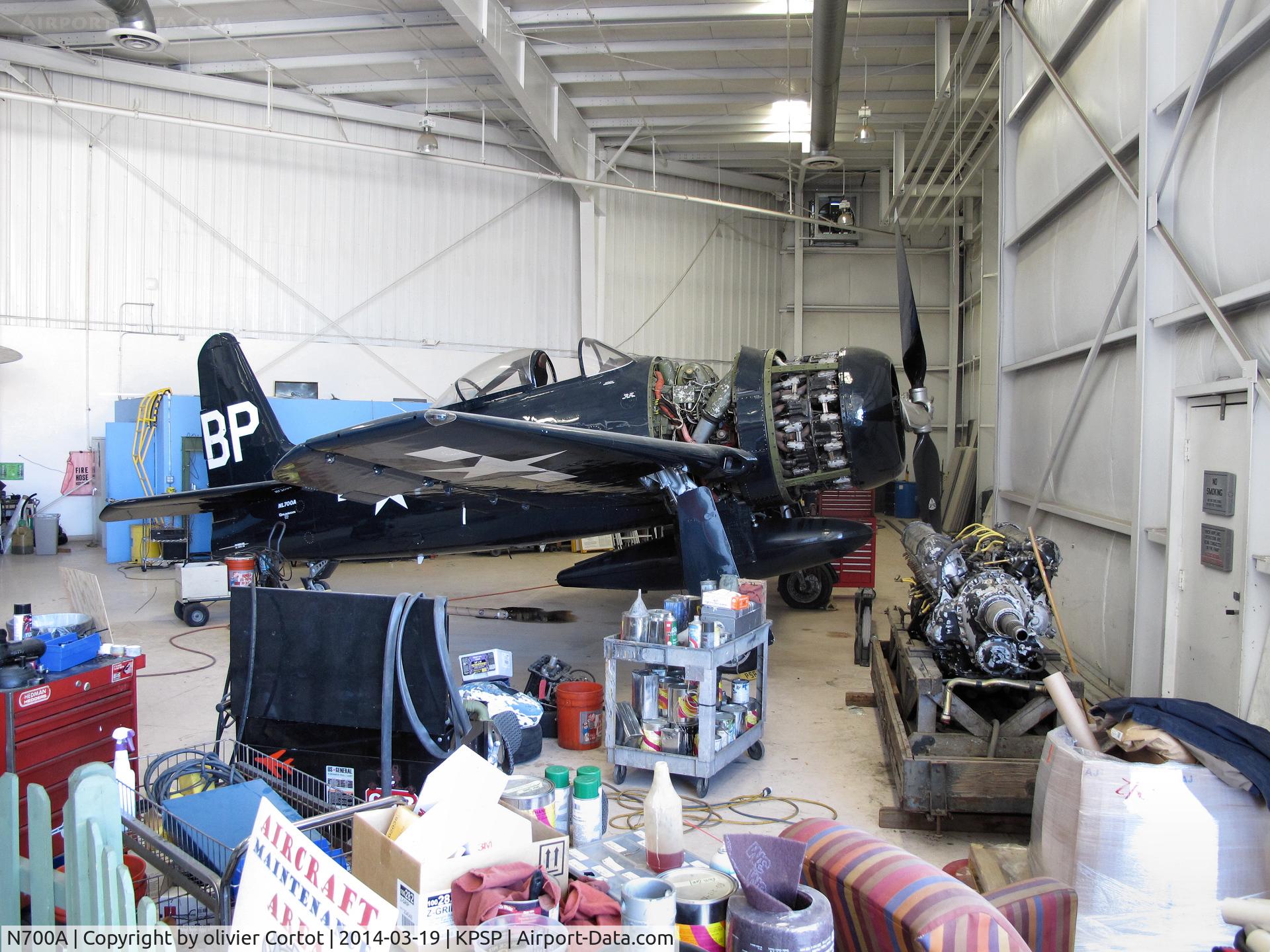 N700A, 1950 Grumman G-58B Gulfhawk C/N D.1262, men at work
