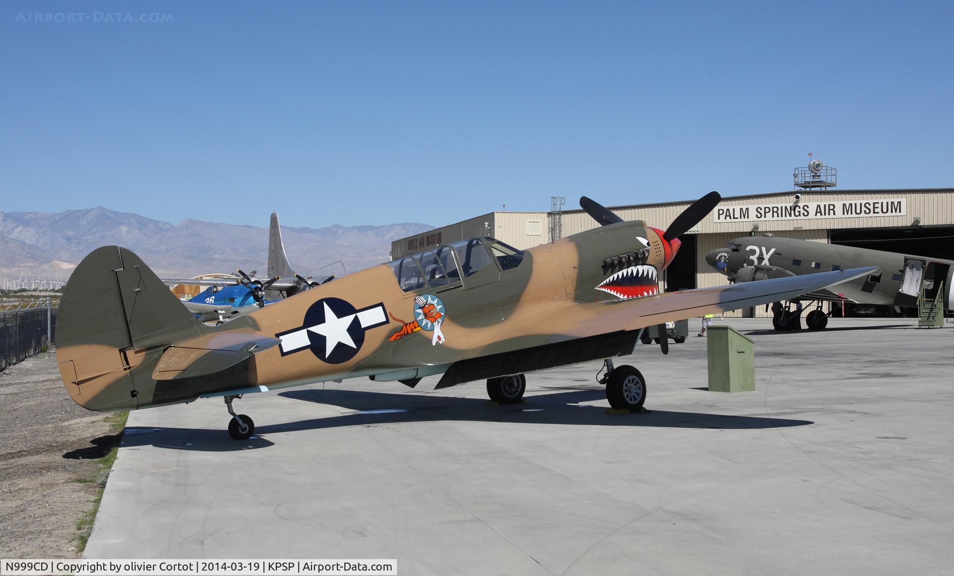 N999CD, 1944 Curtiss P-40N Warhawk C/N 32824, enjoying the sun of California