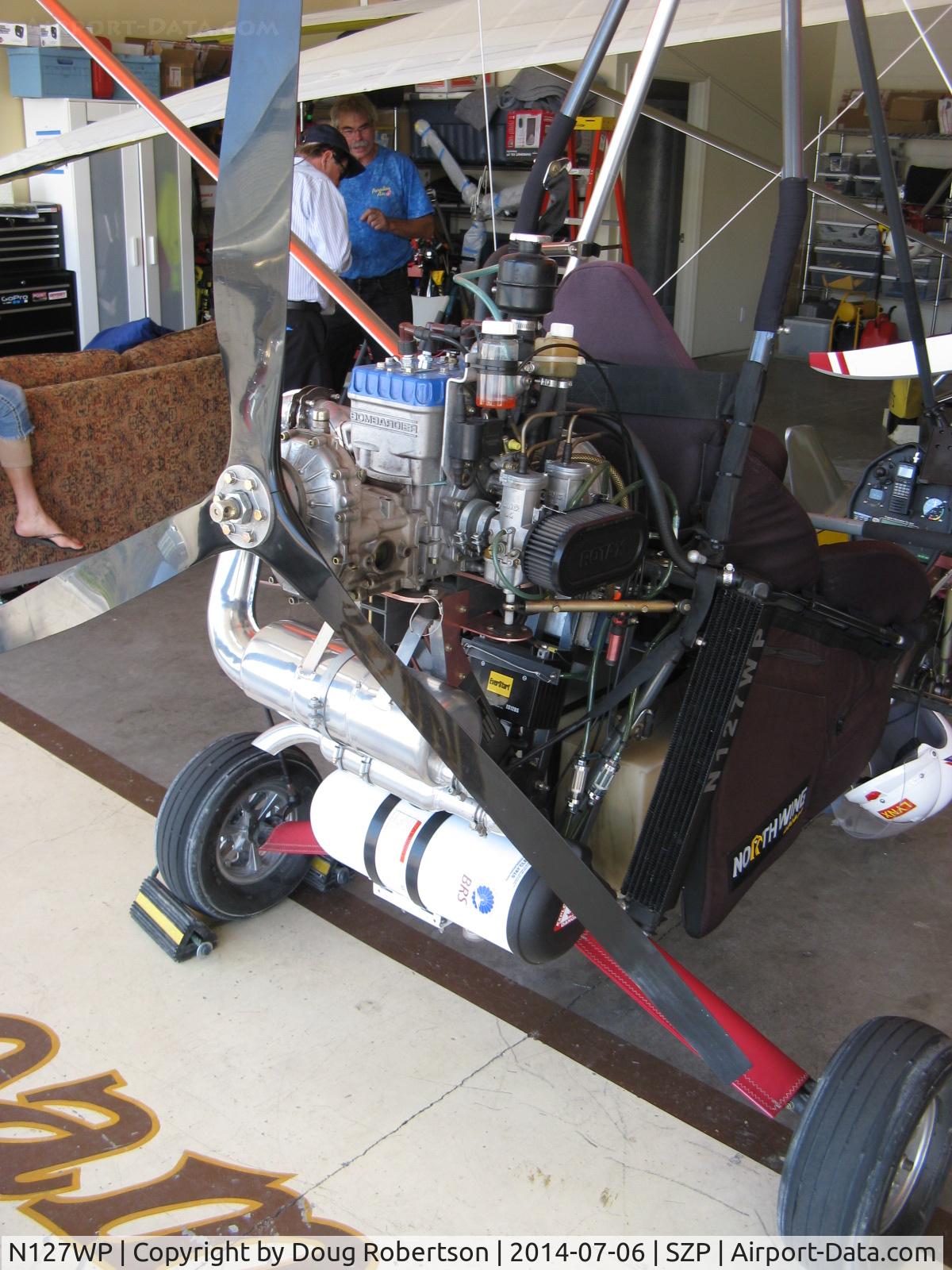 N127WP, 2006 North Wing Apache ST C/N 001, 2006 North Wing Design APACHE ST weight-shift control Experimental class trike, Rotax 582UL-99 64 Hp, tri-blade pusher prop, two seats. stripped down for off-airport ops.