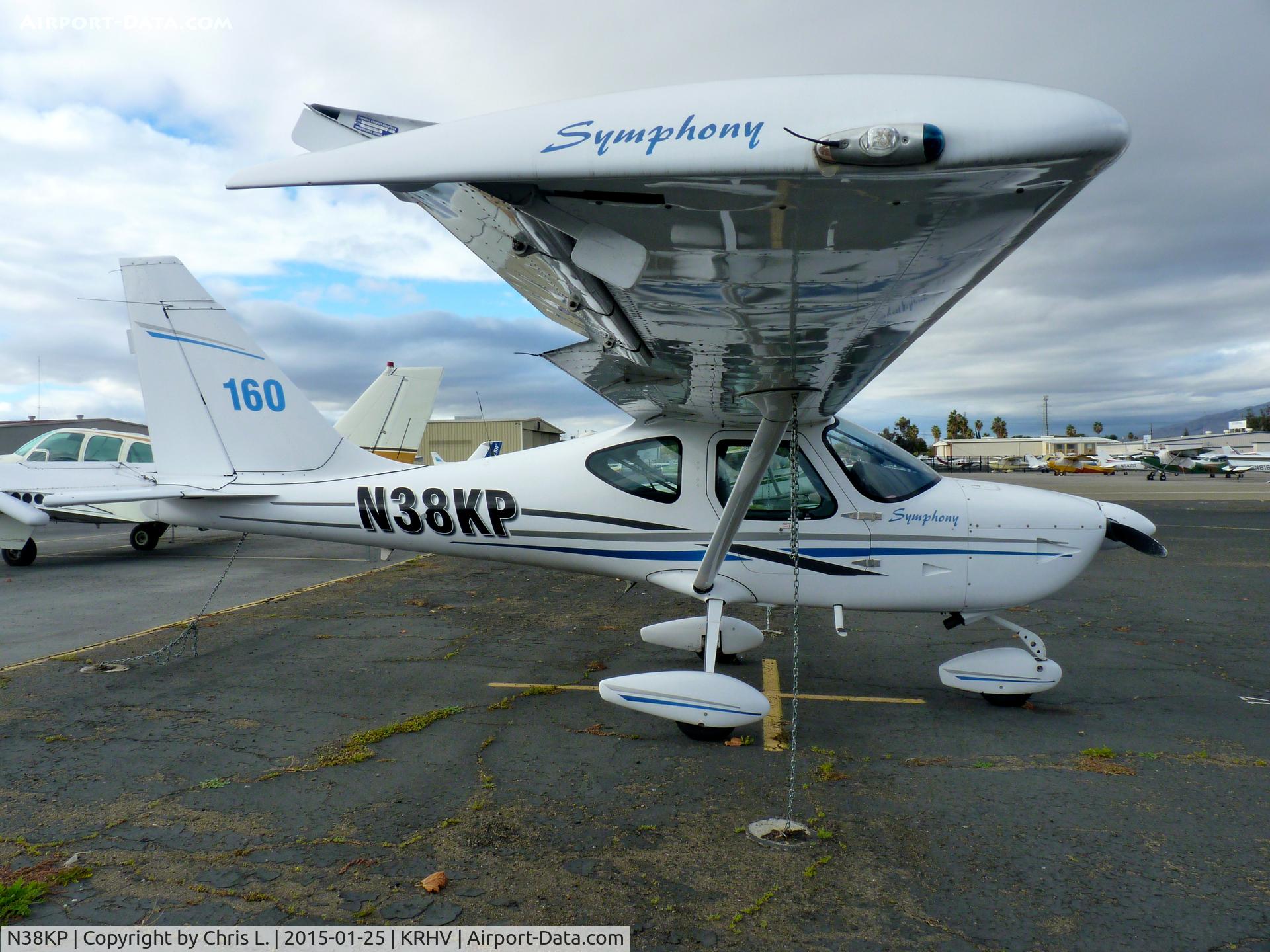 N38KP, 2006 Symphony SA-160 C/N S-0014, A local Symphony sitting between rainstorms at Reid Hillview, CA.