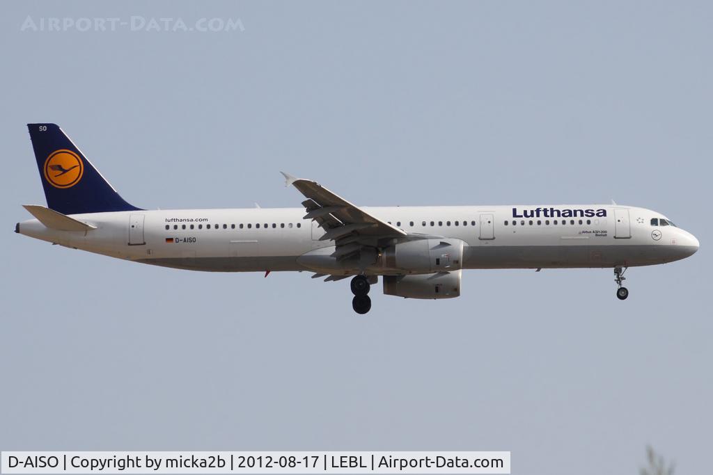 D-AISO, 2008 Airbus A321-231 C/N 3625, Landing