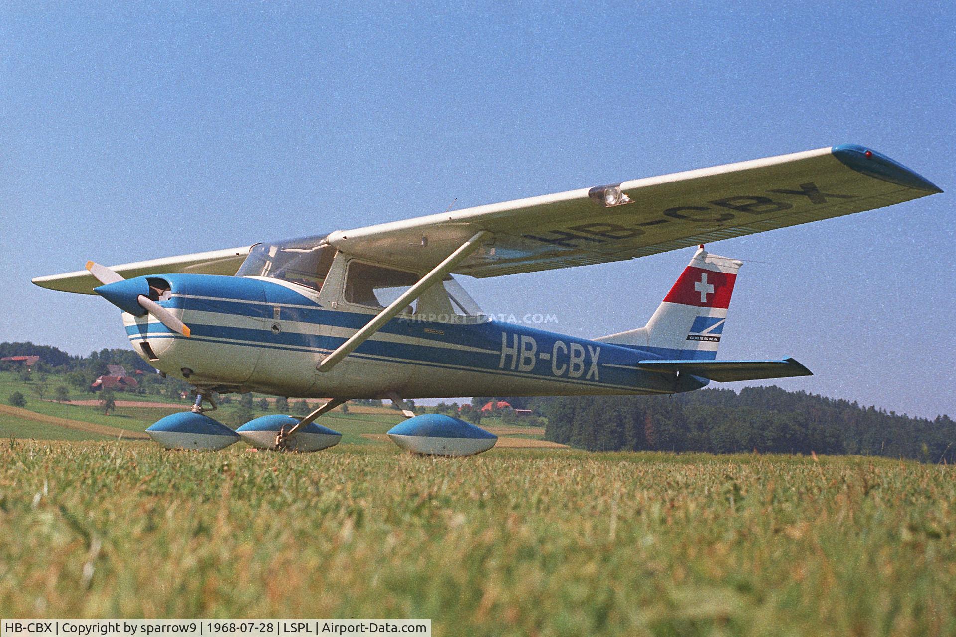 HB-CBX, 1966 Reims F150G C/N F150-0069, Waiting for another flight in the sun. Photo taken between 1968 and 1972. Scanned from a negative.