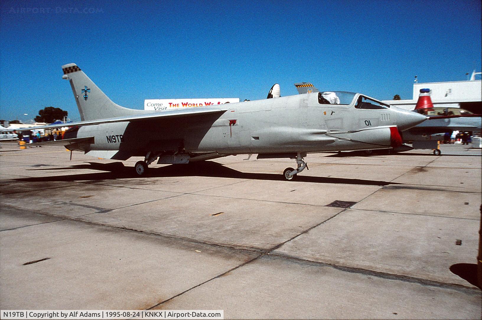 N19TB, Vought F-8A Crusader C/N A35-17, Displayed at the airshow at NAS Miramar in 1995.