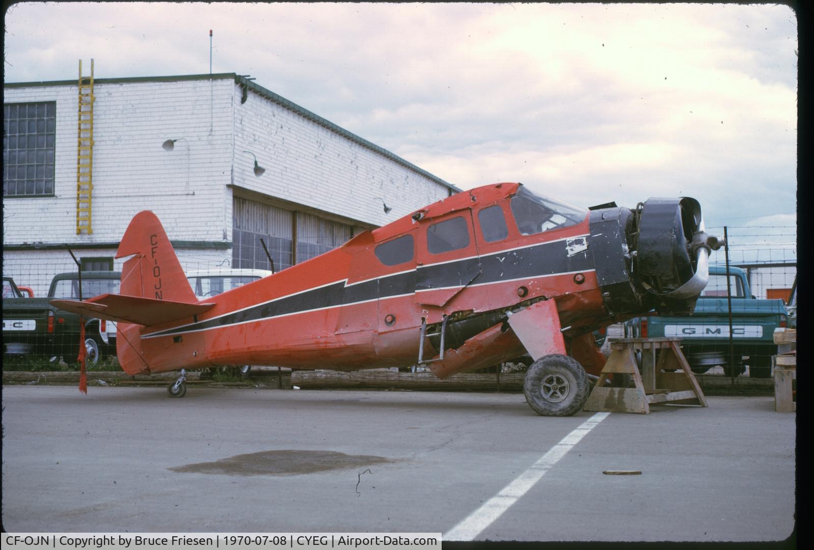 CF-OJN, 1944 Howard Aircraft DGA-15P C/N 1004, Going through old slides, as one does, I bumped into this one.  Used your site to identify the aircraft.  Thought I might as well reciprocate with the photo.
I see you list the owner as Stan Reynolds of Wetaskiwin, Alberta.  An amazing story - I could ex
