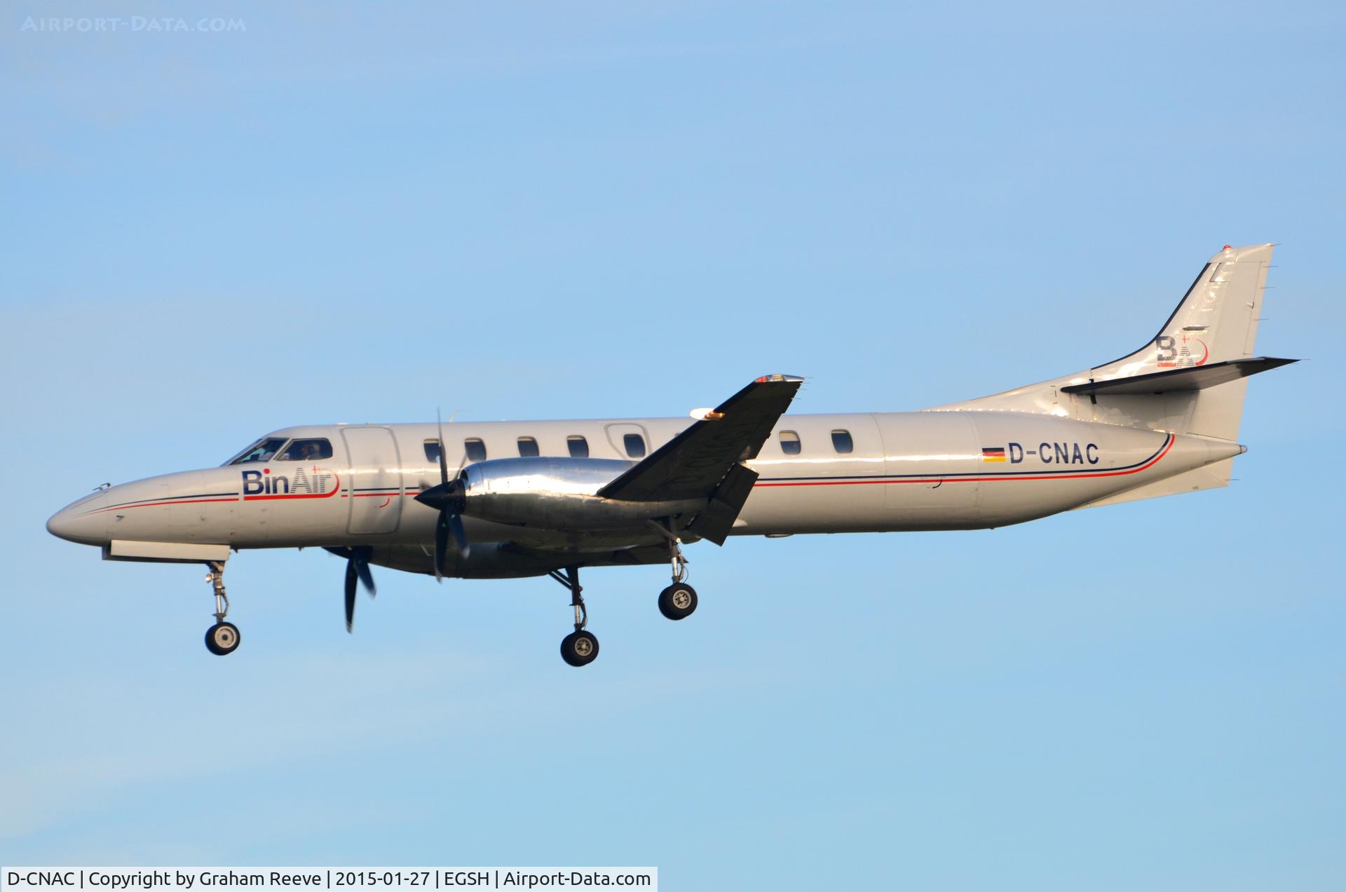 D-CNAC, 1996 Fairchild SA-227DC Metro 23 C/N DC-895B, About to land at Norwich.