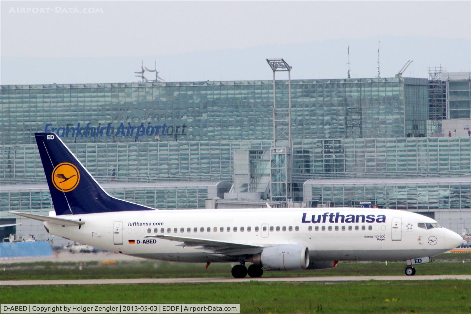 D-ABED, 1991 Boeing 737-330 C/N 25215, Arrival from HAM on taxi to parking position....