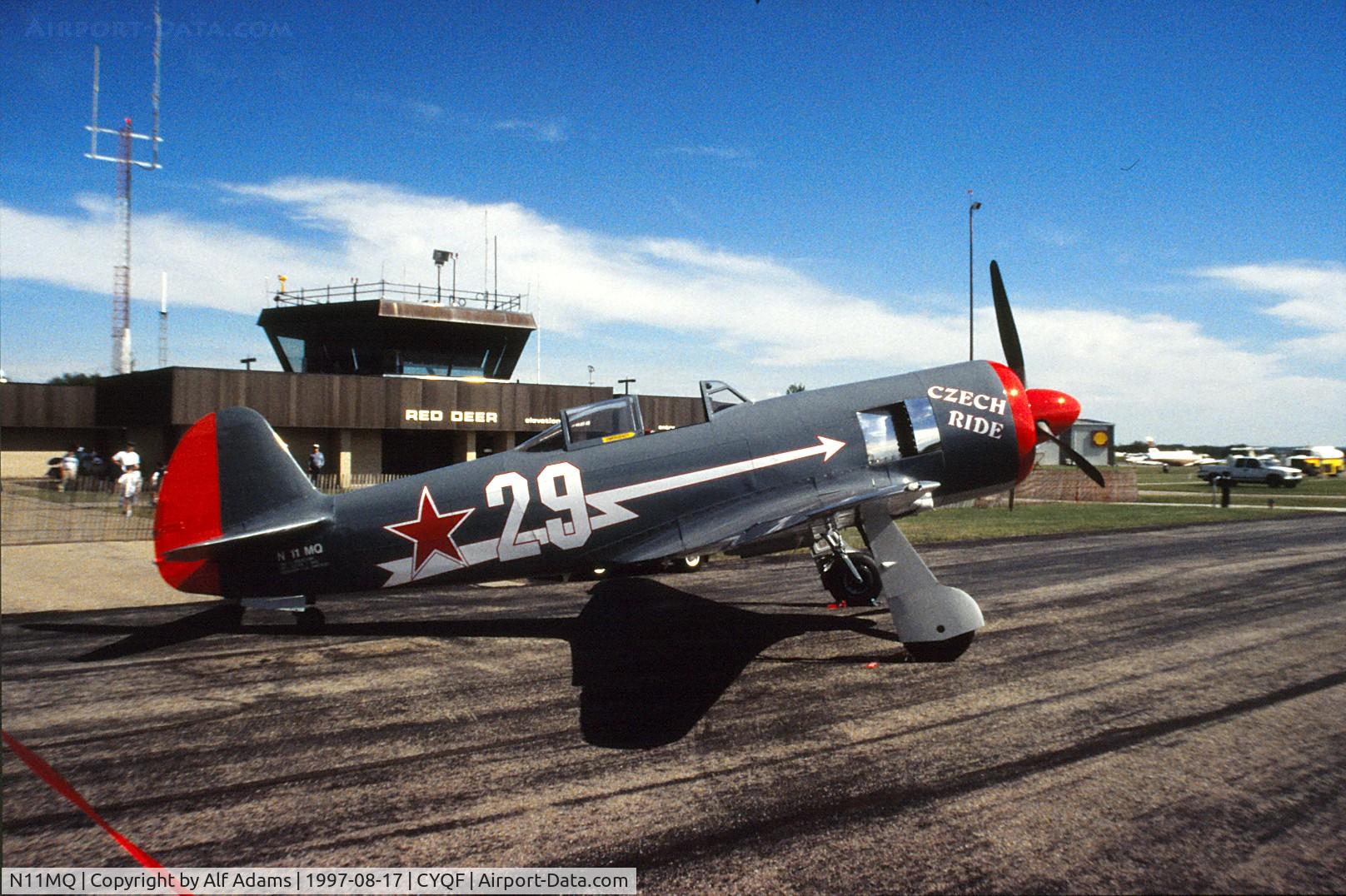 N11MQ, 1943 Let C-11 (Yak-11) C/N 171529, Displayed at the airshow at Red Deer, Alberta, Canada in 1997.