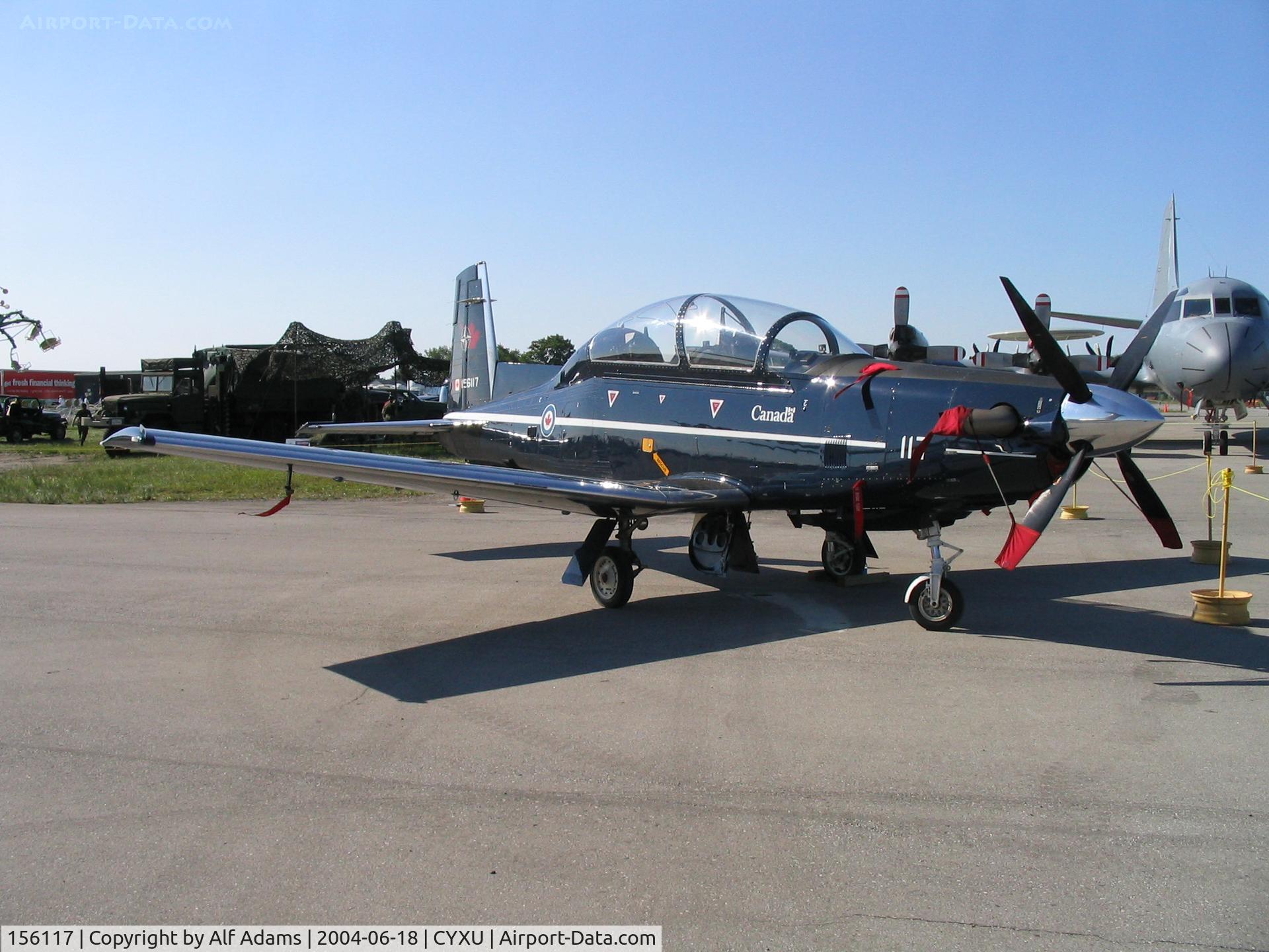 156117, Raytheon CT-156 Harvard II C/N PF-17, Displayed at the airshow at London, Ontario, Canada in 2004.