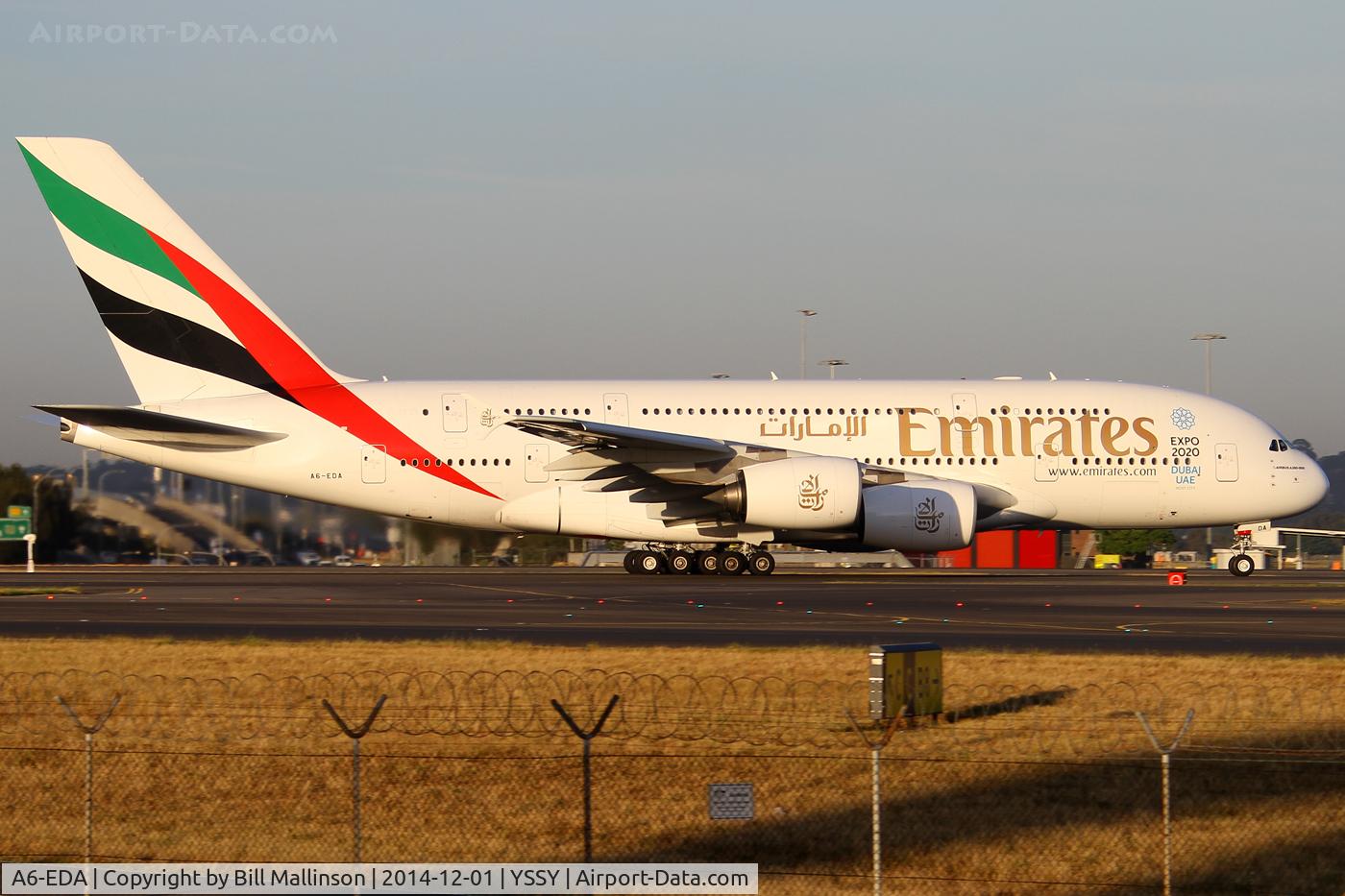 A6-EDA, 2007 Airbus A380-861 C/N 011, TAXI FROM 34L