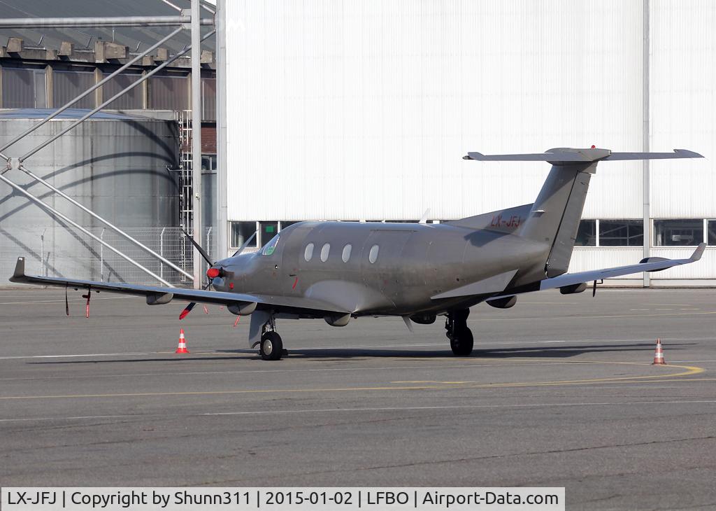 LX-JFJ, 2005 Pilatus PC-12/45 C/N 678, Parked at the General Aviation area...