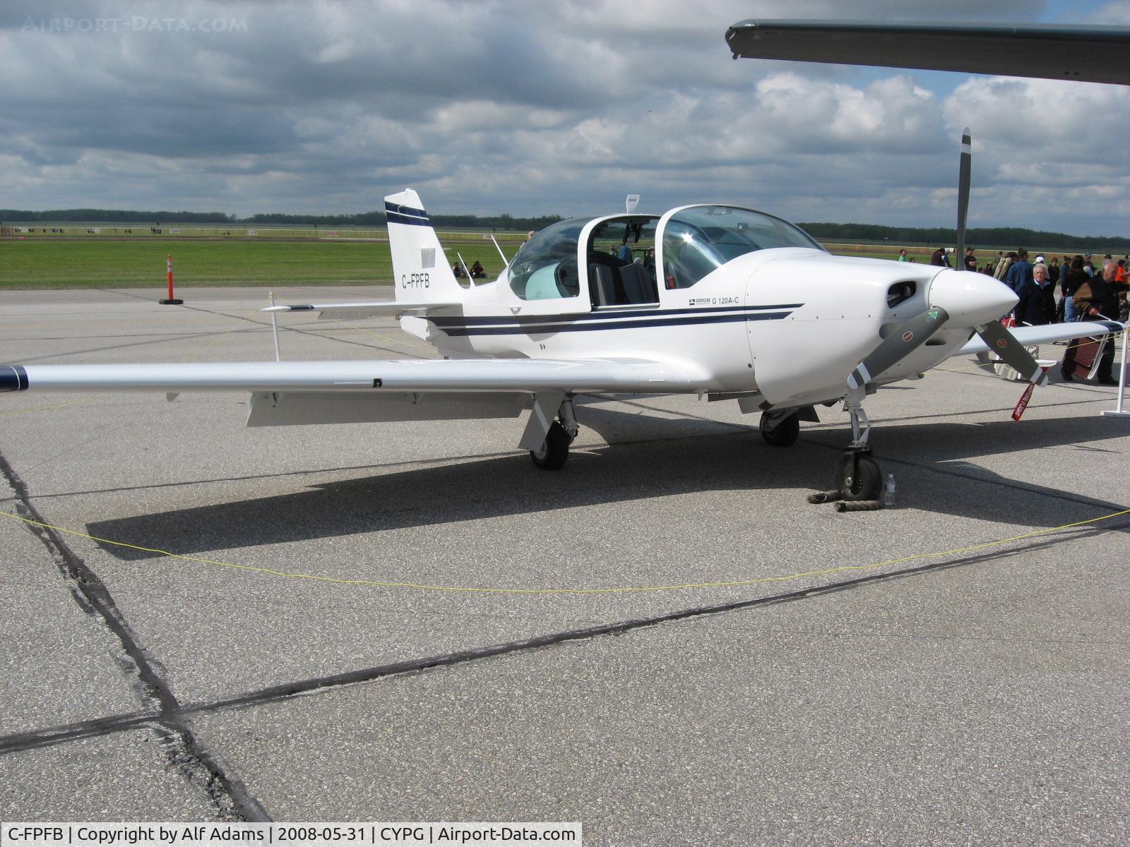 C-FPFB, 2008 Grob G-120A C/N 85053, Displayed at the Open Day at the airbase at Portage la Prairie, Manitoba, Canada in 2008.