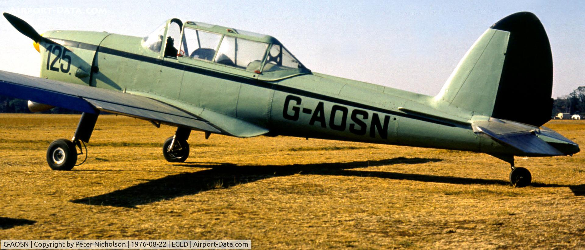 G-AOSN, 1950 De Havilland DHC-1 Chipmunk 22 C/N C1/0026, Chipmunk 22 as seen at Denham in the Summer of 1976.