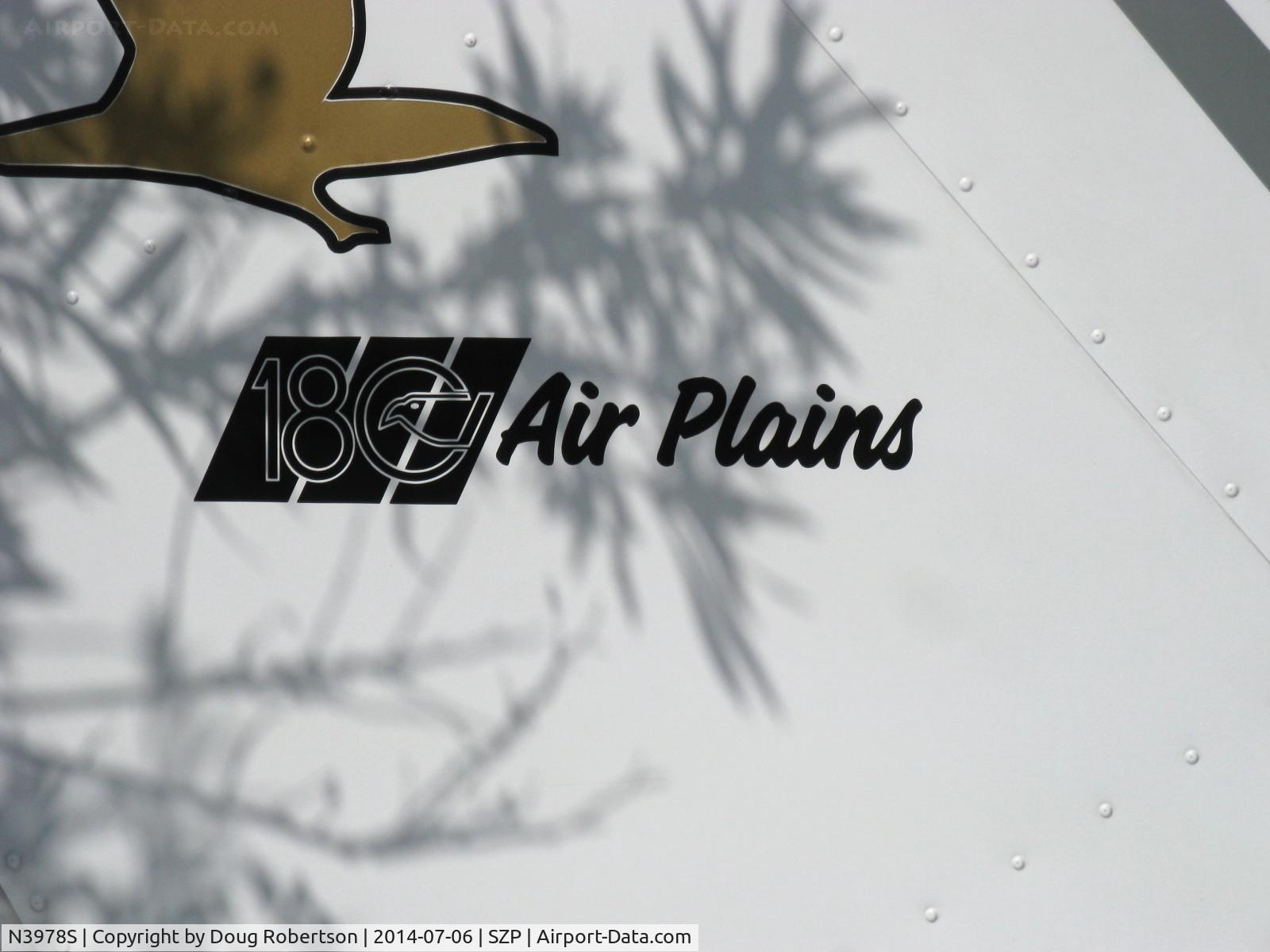 N3978S, 1964 Cessna 172E C/N 17251178, 1964 Cessna 172E, Air Plains 180 logo. Air Plains has an STC for C172D-H models upgrading engine to a new Lycoming O-360 180 Hp