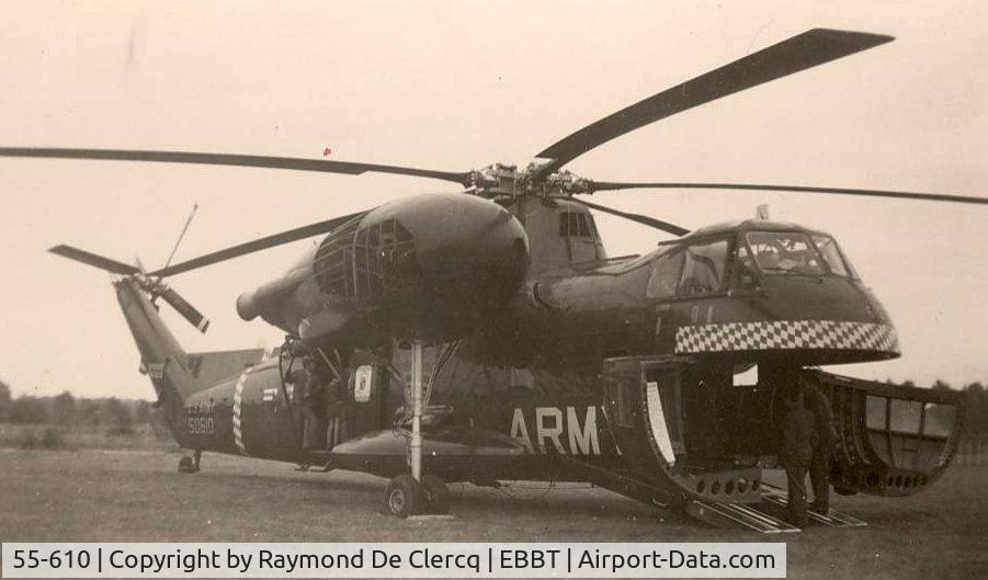 55-610, 1955 Sikorsky CH-37B Mojave C/N 56-033, Belgian Army Light Aviation Meeting at Brasschaat (Antwerp) on 1966-09-18.