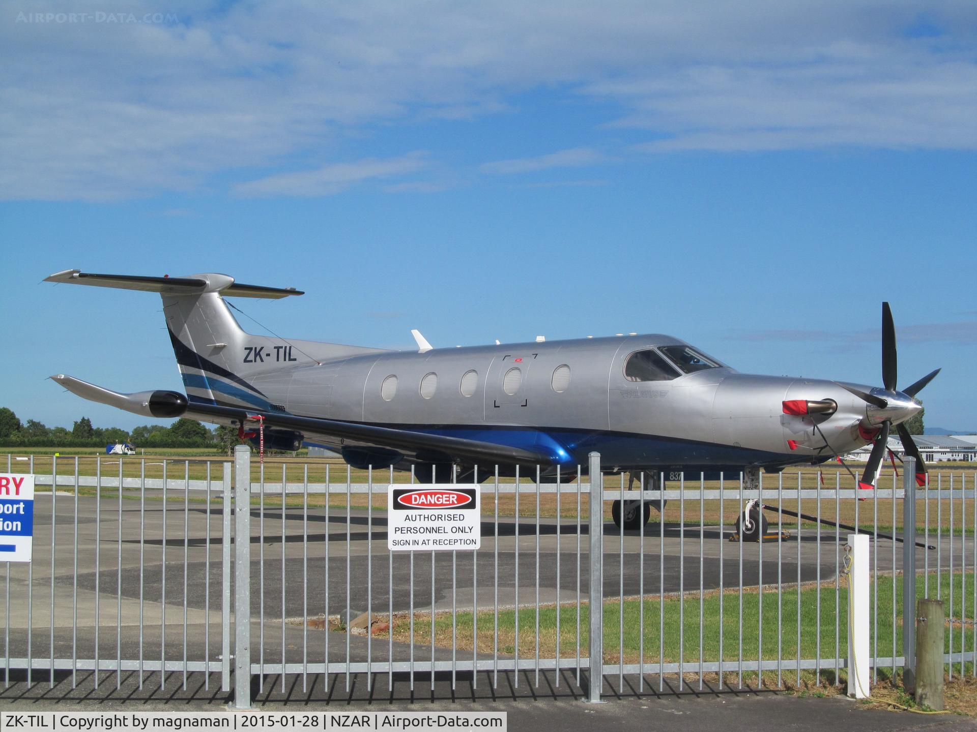ZK-TIL, 2007 Pilatus PC-12/47 C/N 837, outside hawker pacific
