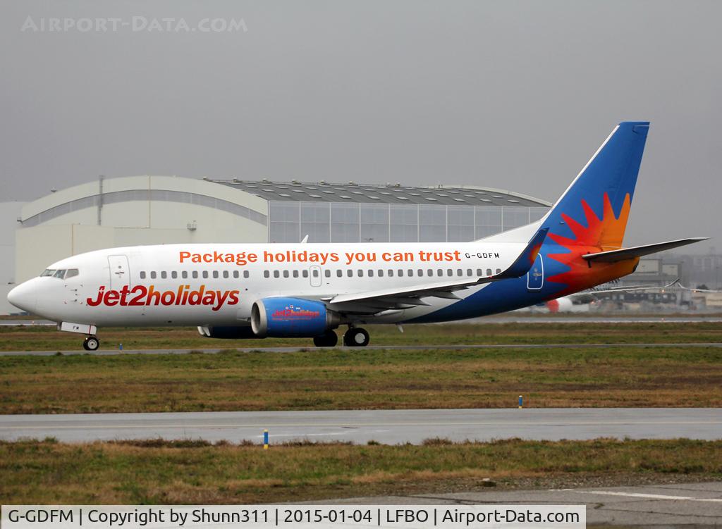 G-GDFM, 1998 Boeing 737-36N C/N 28586, Taxiing olding point rwy 32R for departure