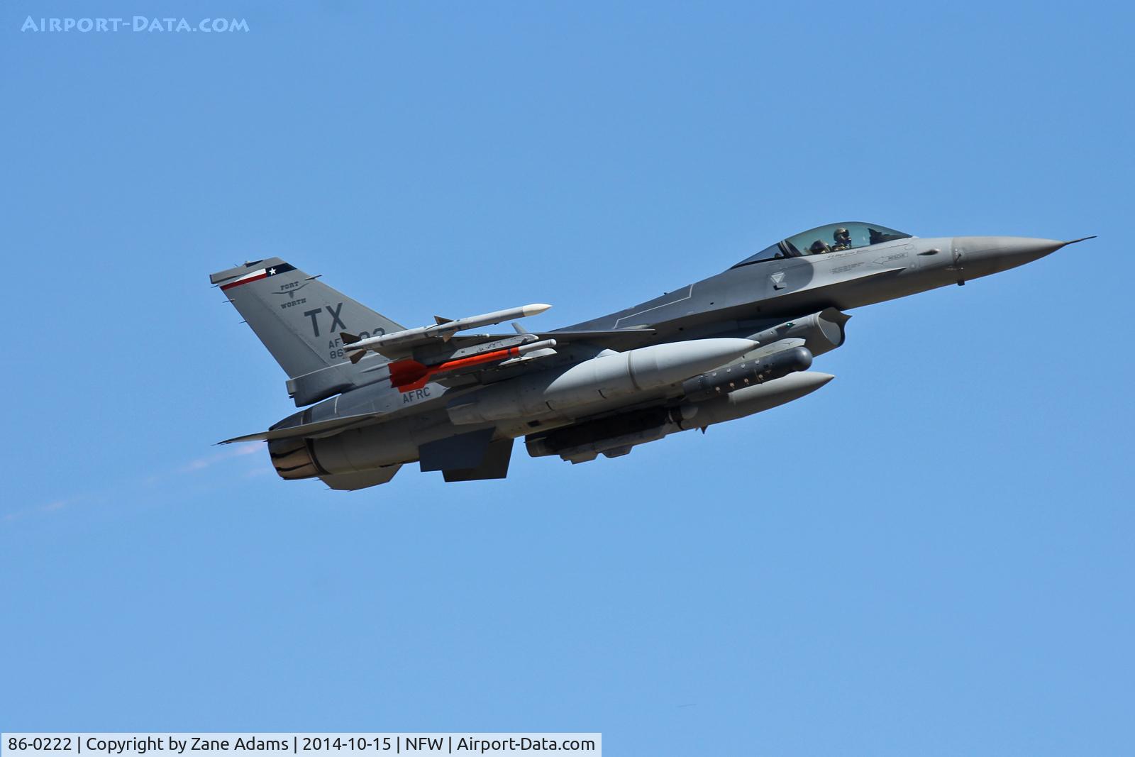 86-0222, 1986 General Dynamics F-16C Fighting Falcon C/N 5C-328, 301st FW F-16, Departing NASJRB Fort Worth