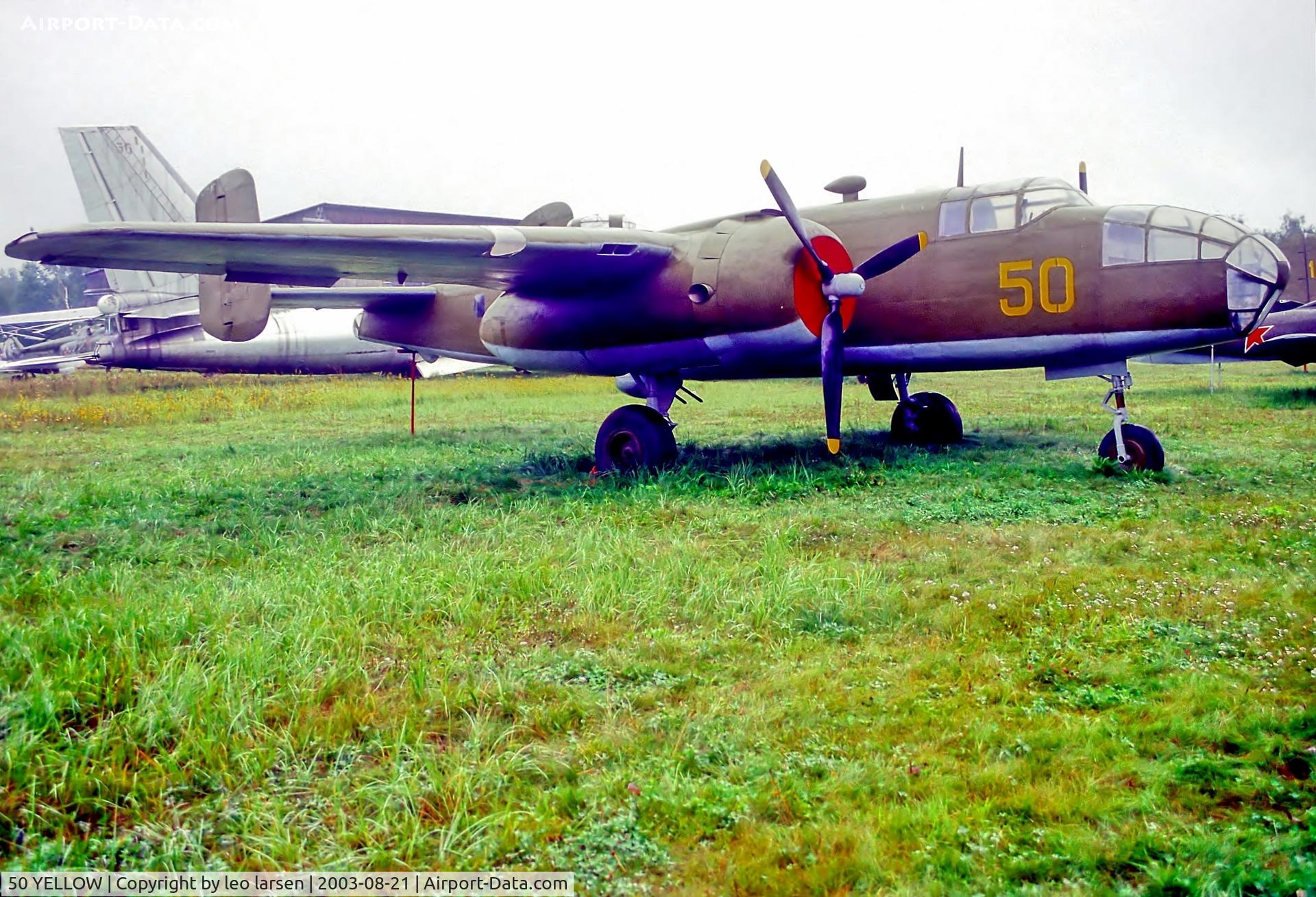 50 YELLOW, 1943 North American B-25J Mitchell C/N 100-23681, Monino Museum Moscow 21.8.03
