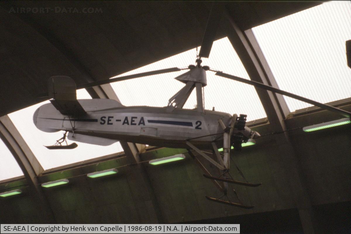 SE-AEA, 1932 Cierva C.30A C/N 740, Cierva C.30A autogyro hanging from the roof of the Tekniska Museet in Stockholm, Sweden.