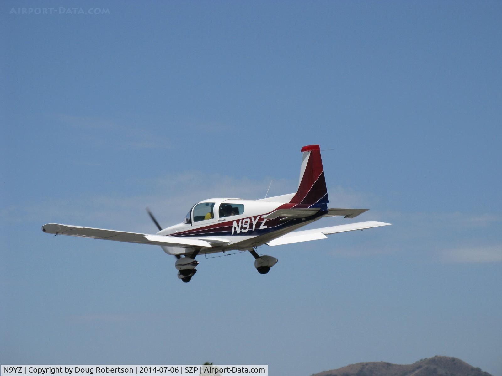 N9YZ, 1975 Grumman American AA-5A Cheetah C/N AA5-0822, 1975 Grumman American AA-5A CHEETAH, Lycoming O-320 150 Ho, on final Rwy 22 Young Eagles Flight