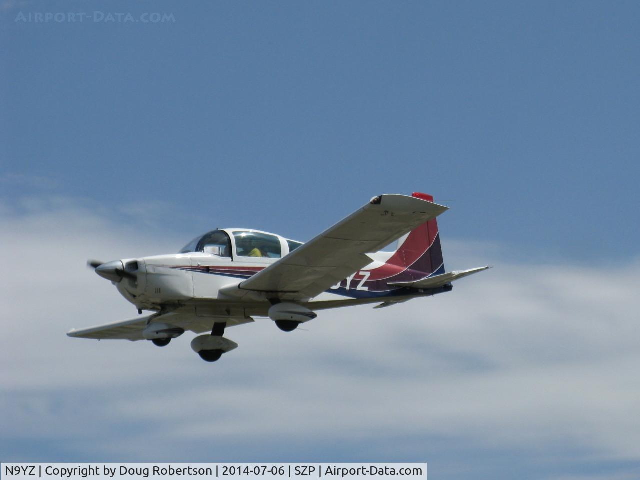 N9YZ, 1975 Grumman American AA-5A Cheetah C/N AA5-0822, 1975 Grumman American AA-5A CHEETAH, Lycoming O-320 150 Hp, on final Rwy 22, Young Eagles Flight