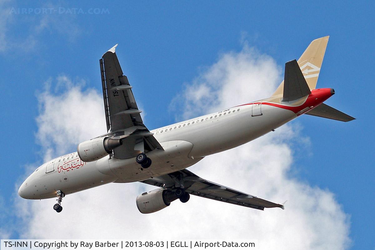 TS-INN, 1998 Airbus A320-212 C/N 793, Airbus A320-212 [0793] (Libyan Airlines) Home~G 03/08/2013. On approach 27R.