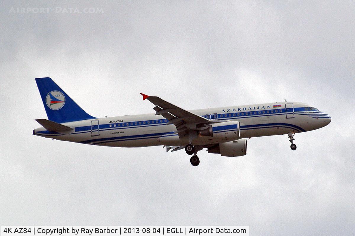 4K-AZ84, 2006 Airbus A320-214 C/N 3006, Airbus A320-214 [3006] (Azerbaijan Airlines) Home~G 04/08/2013. On approach 27L.