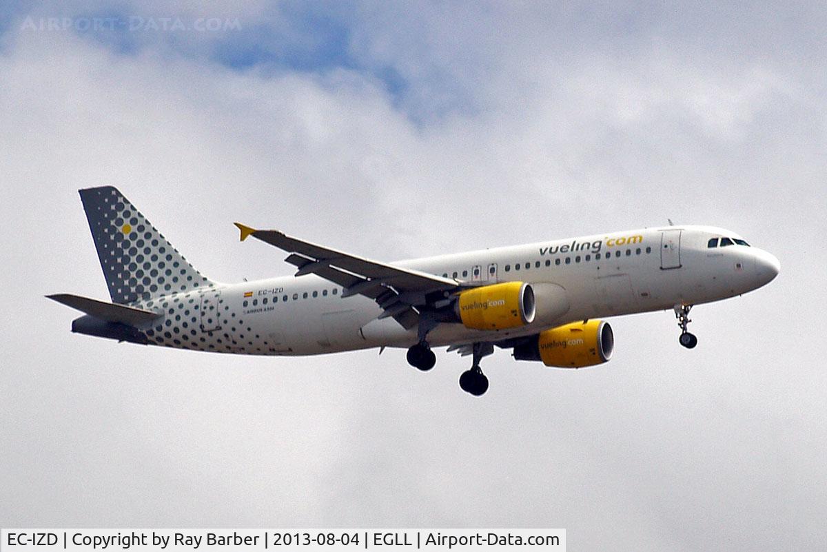 EC-IZD, 2004 Airbus A320-214 C/N 2207, Airbus A320-214 [2207] (Vueling Airlines) Home~G 04/08/2013. On approach 27L.