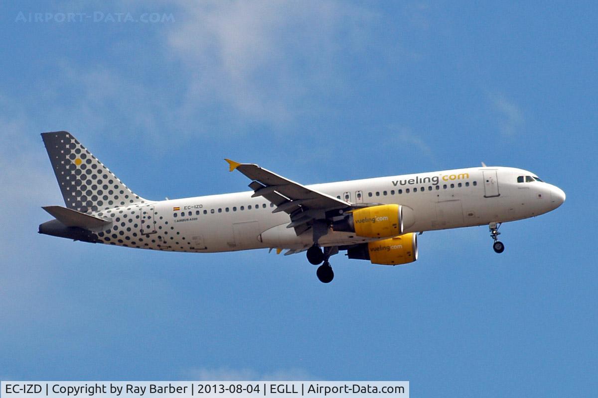 EC-IZD, 2004 Airbus A320-214 C/N 2207, Airbus A320-214 [2207] (Vueling Airlines) Home~G 04/08/2013. On approach 27L.
