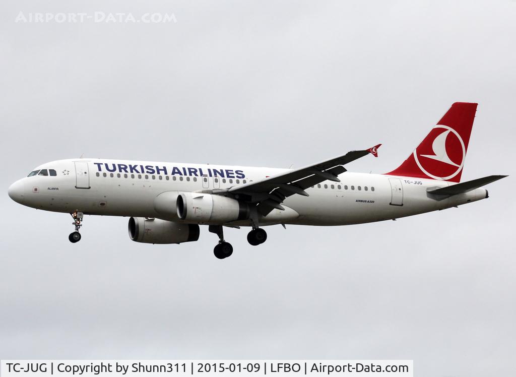 TC-JUG, 2005 Airbus A320-232 C/N 2395, Landing rwy 32L
