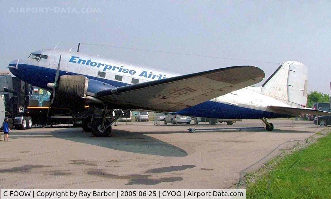 C-FOOW, 1942 Douglas DC3C-S1C3G (C-47A) C/N 13342, Douglas DC-3C-47A-25-DK Skytrain [13342] (Enterpise Airlines) Oshawa~C 25/06/2005. Marked CF-OOW