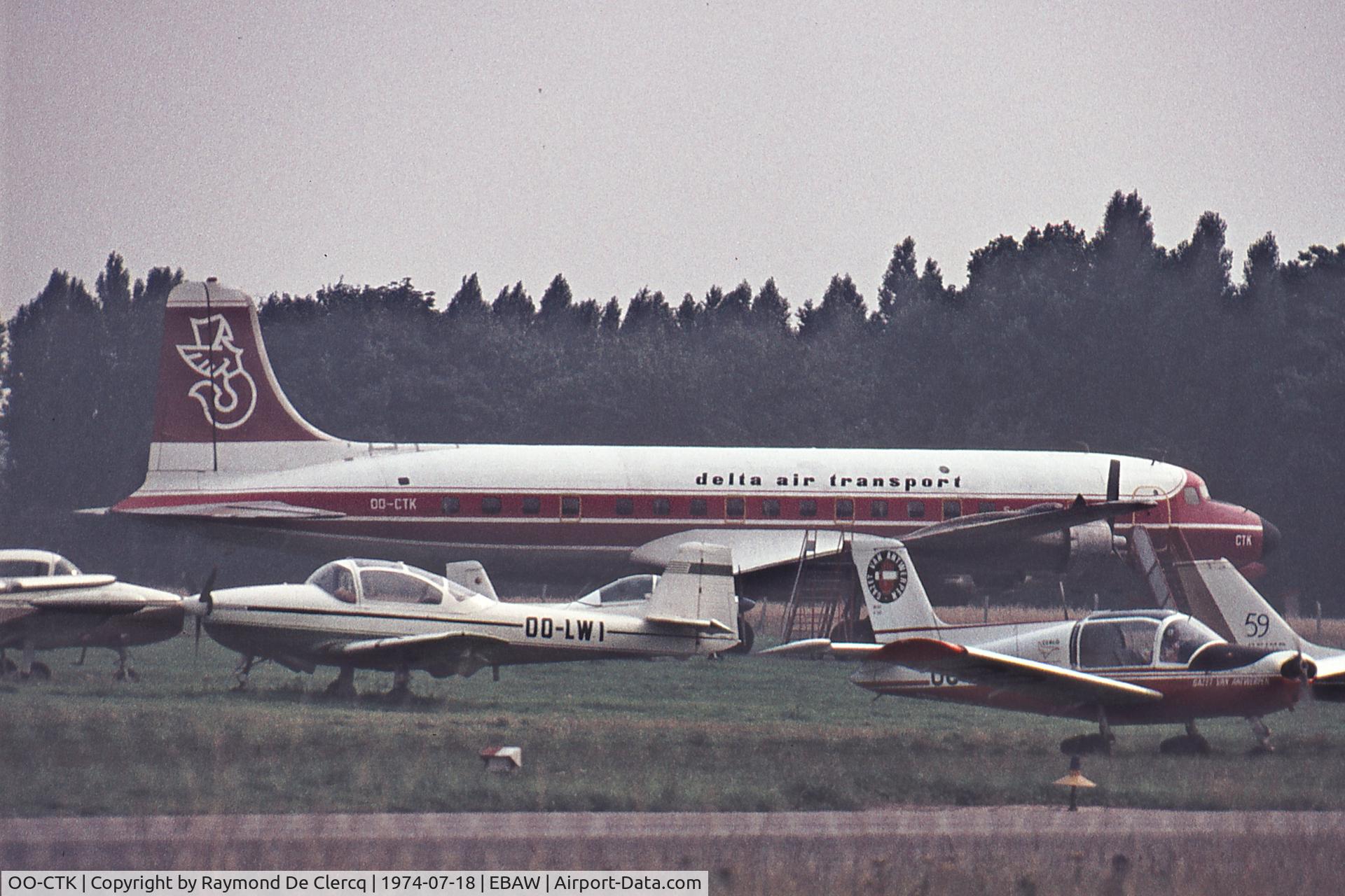 OO-CTK, Douglas DC-6B C/N 43831, Delta Air Transport DC-6B at Antwerp Airport.