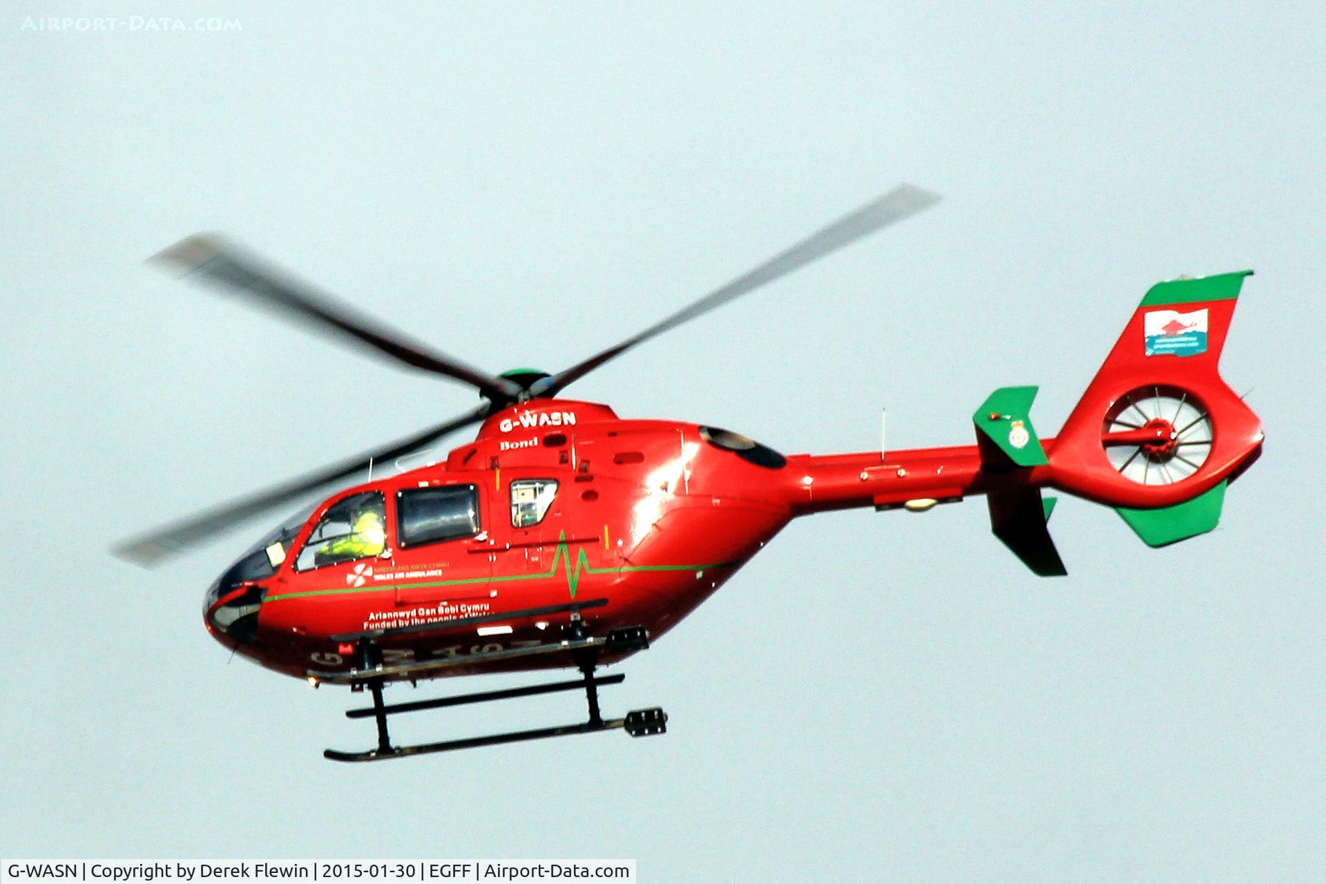 G-WASN, 2008 Eurocopter EC-135T-2+ C/N 0746, EC-135T-2+, EGFH based Welsh Air Ambulance Helimed 57, seen in the overhead at 1000'.