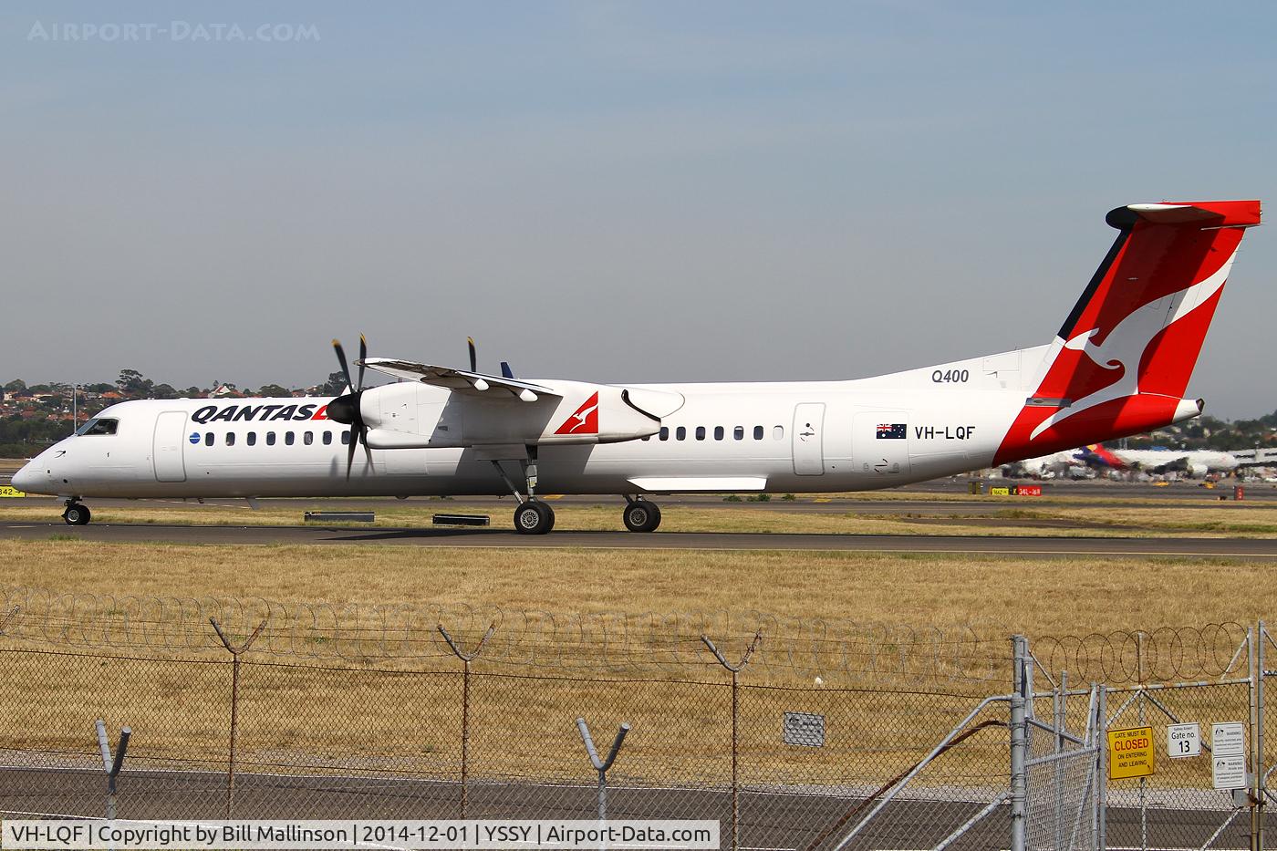 VH-LQF, 2011 De Havilland Canada DHC-8-402Q Dash 8 C/N 4375, taxiing to 34R
