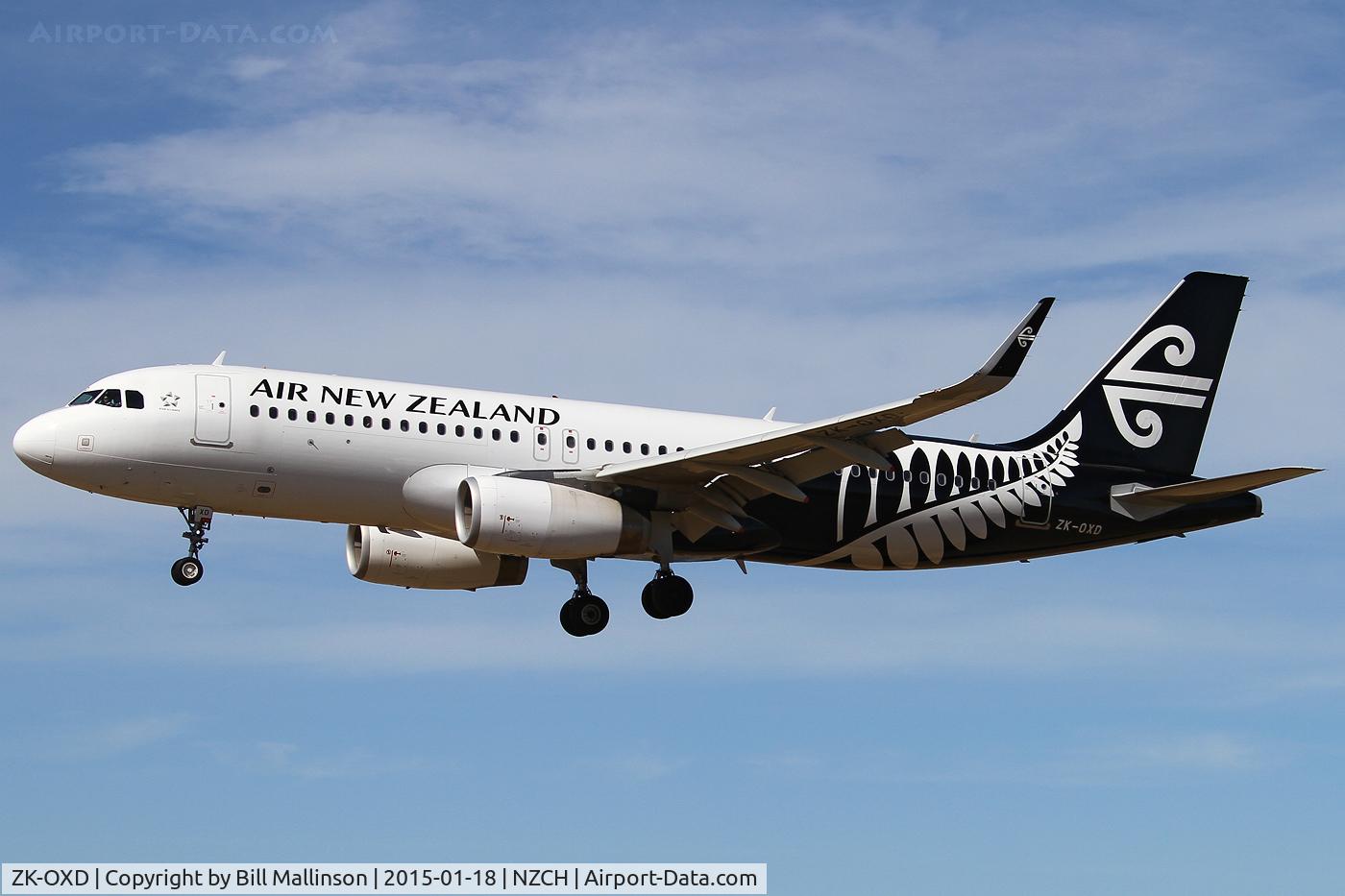 ZK-OXD, 2014 Airbus A320-232 C/N 5962, finals to 29