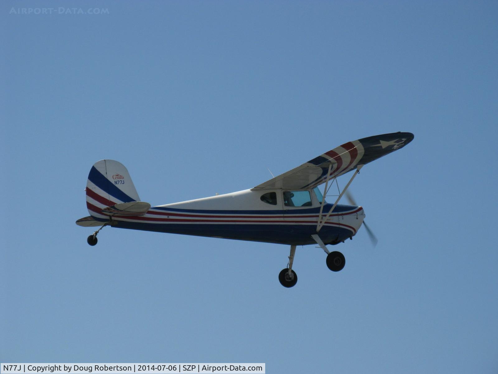N77J, Cessna 140 C/N 11489, Cessna 140, takeoff climb Rwy 22