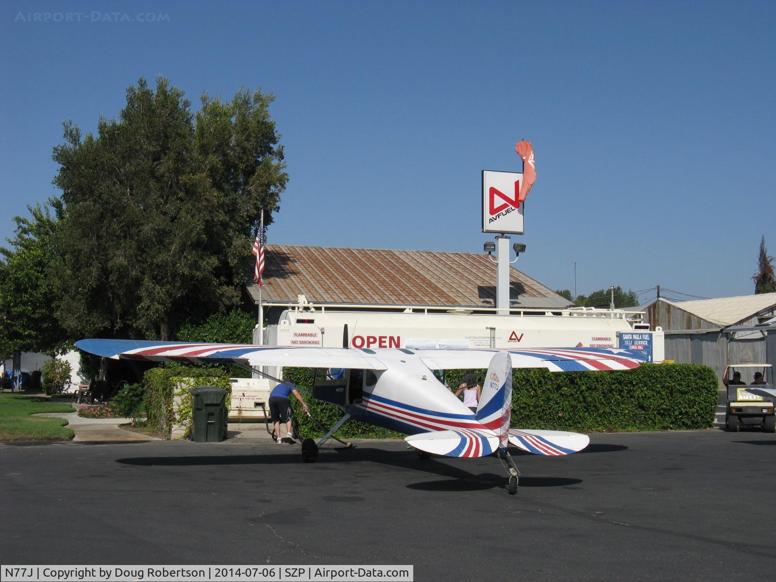 N77J, Cessna 140 C/N 11489, Cessna 140, refueling