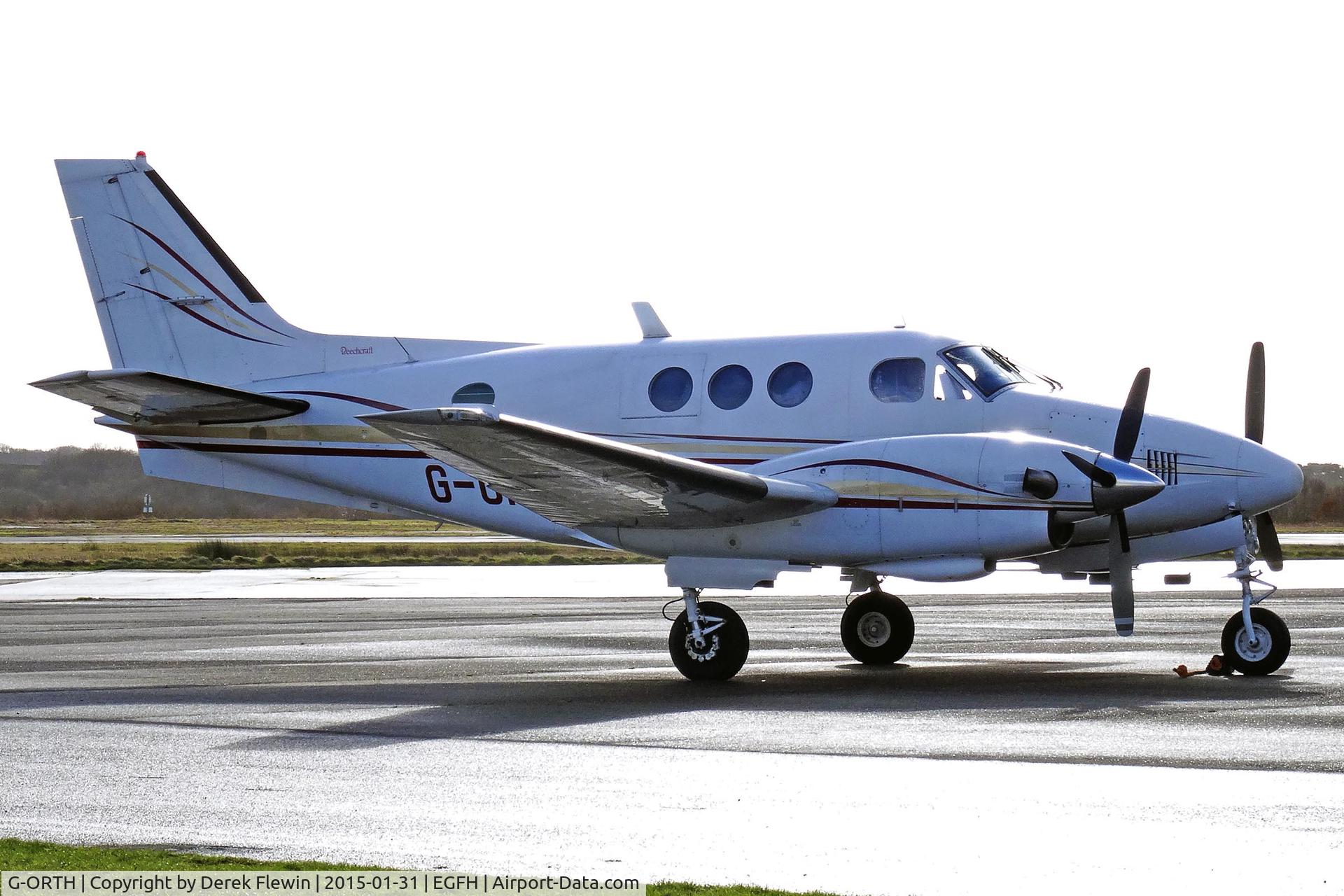 G-ORTH, 1975 Beech E90 King Air C/N LW-136, King Air, Gorthair owned, Leeds Bradford based, previously TR-LTT, N328TB, N84GA, N30CW, N750DC, G-DEXY, seen parked up at EGFH.