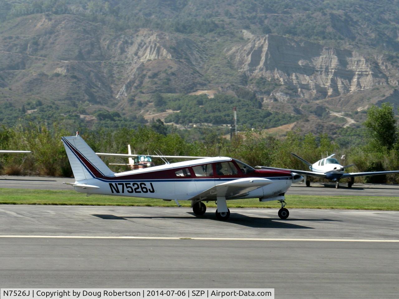 N7526J, 1968 Piper PA-28R-180 Cherokee Arrow C/N 28R-30897, 1968 Piper PA-28R-180 ARROW, Lycoming IO-360-B1E 180 Hp, landing roll Rwy 22