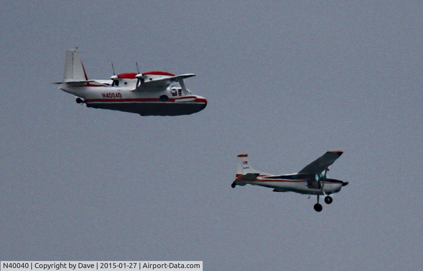 N40040, 1959 Piaggio P.136-L2 C/N 239, Close formation over Ocean Beach. San Francisco 01/27/2015