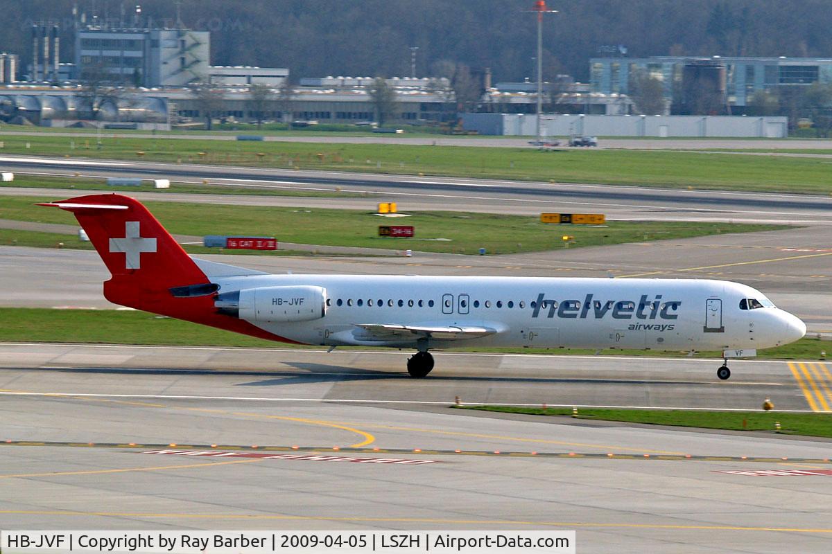 HB-JVF, 1993 Fokker 100 (F-28-0100) C/N 11466, Fokker F-100 [11466] (Helvetic Airways) Zurich~HB 05/04/2009