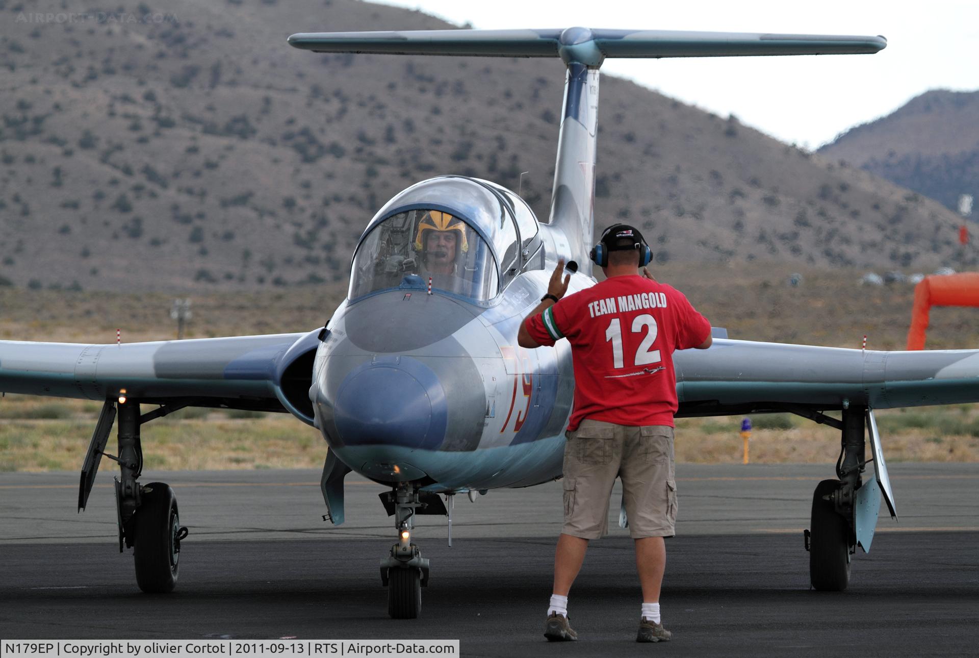 N179EP, 1965 Aero L-29 Delfin C/N 591699, seconds before shuting off the engine, Reno 2011