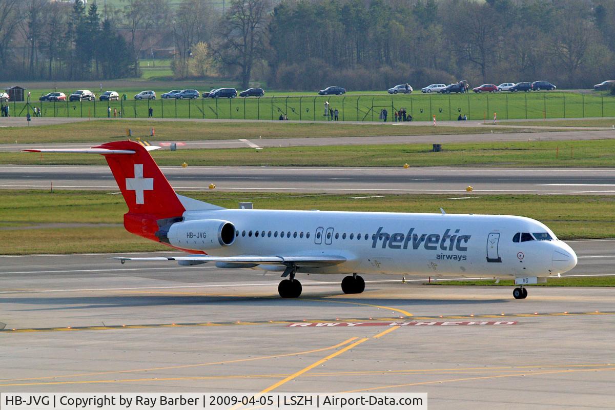 HB-JVG, 1993 Fokker 100 (F-28-0100) C/N 11478, Fokker F-100 [11478] (Helvetic Airways) Zurich~HB 05/04/2009